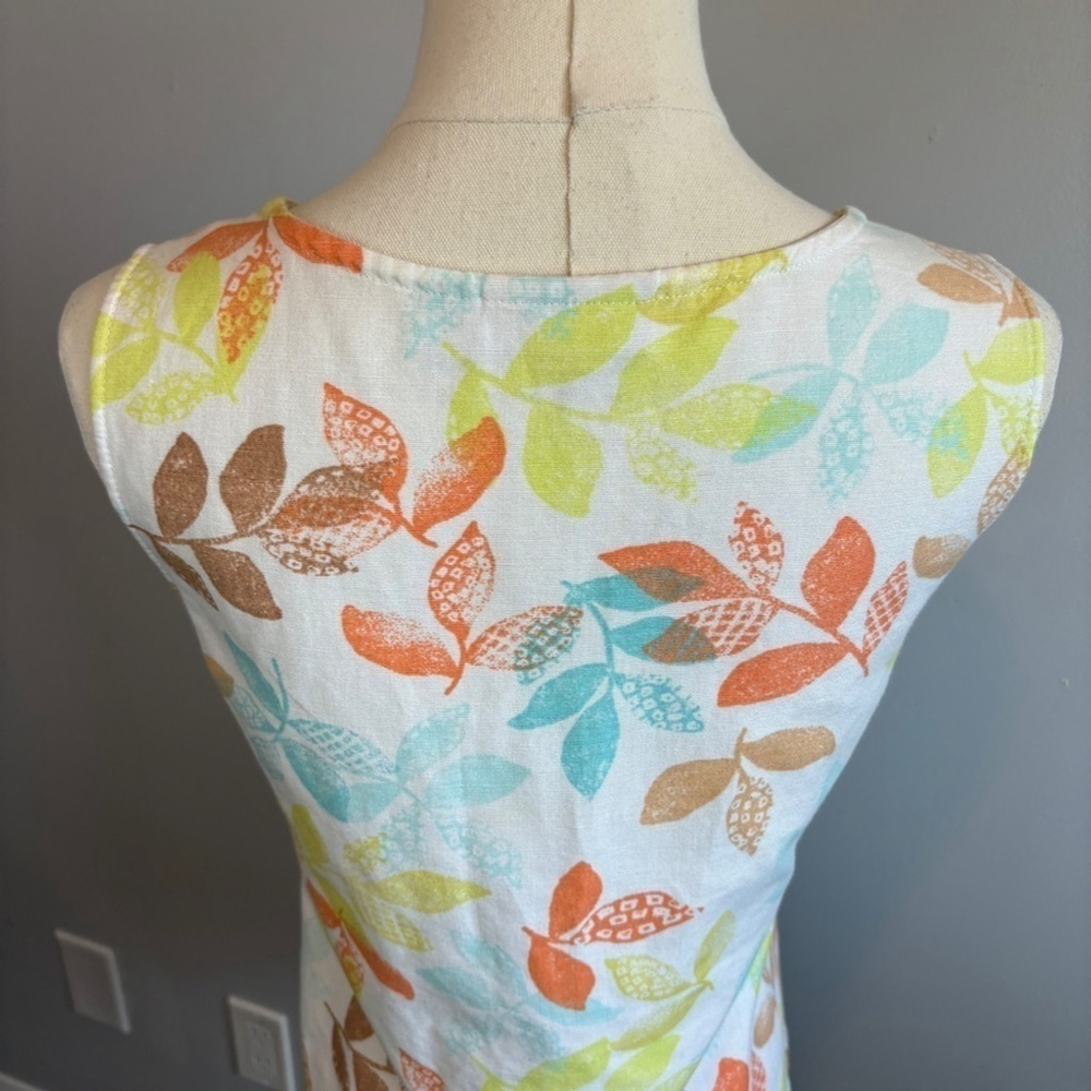 Croft & Barrow, Women's Linen, Leaf Pattern, Sleeveless top, SZ S - Picture 7 of 9